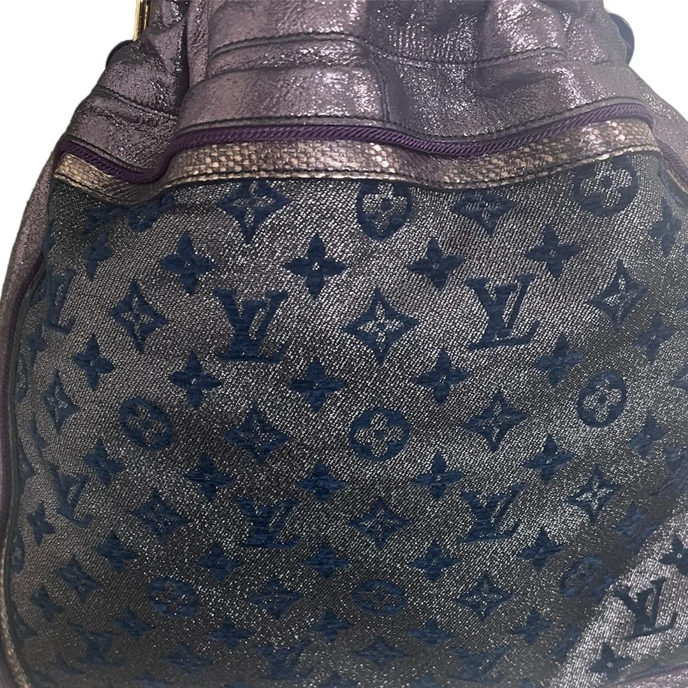 Louis Vuitton RARE Purple Monogram Lurex Blue Bird Bag Limited Edition